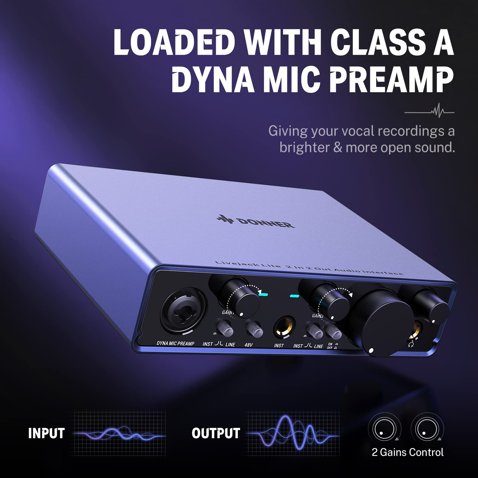 Amazon.com: Audio Interface Donner Livejack Lite 2 In 2 Out, USB